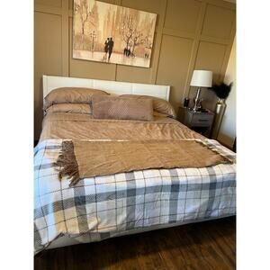 Marshall Field's cashmere throw beige/brown fringe soft cozy elegant upscale